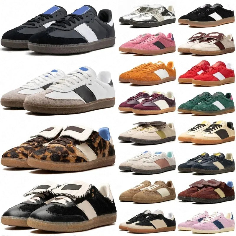 Designer Shoes Samba Sneakers Women Mens Trainers Leopard Black White Gum Beige Dark Green Floral Embroidery Fashion Womens Outdoor Sports Sneaker