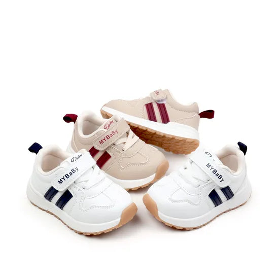 High-quality soft PU leather children's sports shoes