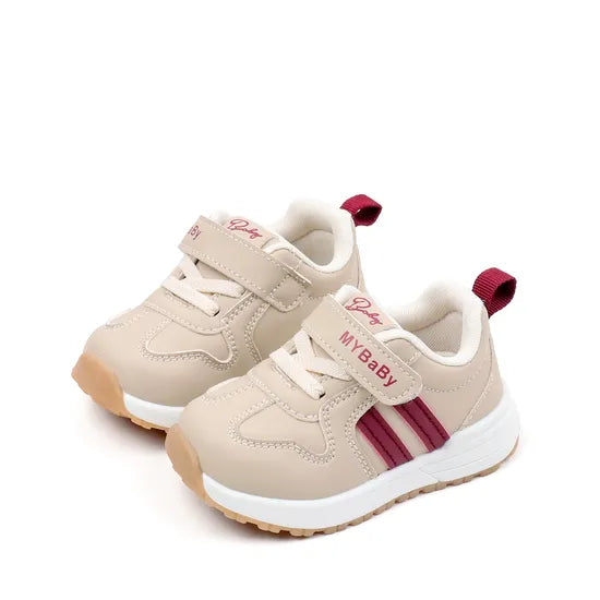 High-quality soft PU leather children's sports shoes