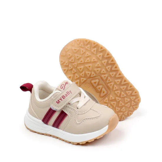 High-quality soft PU leather children's sports shoes